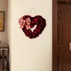 Guirlande de fleurs décoratives en forme de cœur, décoration de haute qualité pour la saint-valentin, couronnes romantiques en forme de cœur pour la maison de la saint-valentin