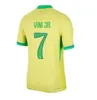 2024 Euro Puchar Brazylii Narodowa drużyna piłkarska Rodrygo Vini Jr. Neymar Jr Casemiro G.jesus P.Coutinho Home Away L.paqueta Fan Player Football Shirt Mężczyzn Męs