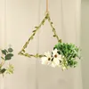 装飾的な花Beau-Artificial Floral Hoop Iron Hange Houng Freath Garland for Home Office Garden Porch Balcony Wedding Party Wall Window