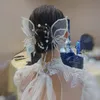 Элегантный свадебный головной убор ручной работы Необычная заколка для волос ручной работы с бабочкой Изящная жемчужная шелковая пряжа Свадебные аксессуары g18B #