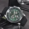 Yüksek kaliteli erkekler izlemek çoklu kadran mükemmel saat navitimer watches iş bayanlar 50mm silika jel saat bandı zarif tasarımcı saatler