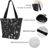 witch In Black Canvas Tote Bag Top Handle Purses Large Totes Reusable Handbags Cott Shoulder Bags For Work Shop Grocery N8Th#