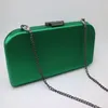 Royal Nightingales 2019 Ny satin Silk Hard Box Clutch och kvällspåsar för kvinnors fest Prom Emerald Red Purple N2MZ#