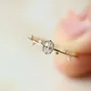 Med sidoren Tisonliz Dainty Simple Rings for Women Women Wedding Engagement Finger Gold Color Fashion Jewelry Present Bague Femme
