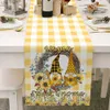 Bordlöpare Linne Dresser Scarves Farm Fresh Sunflower USA Country Style Farmhouse Matsal Köksdekoration YQ240330