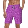 Men's Shorts Swimwear Curve Print Board Summer Pescara Purple Cute Hawaii Short Pants Men Printed Surfing Quick Dry Swim Trunks