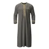 Mannen Casual Shirts 2024 Mannen Arabische Moslim Mode Islamitische Kleding Heren Geborduurde Gewaad Homme Marokkaanse Kaftan Eid Gebed Lange jurk