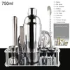 12 pezzi NeroOro rosaArgento 800750600ml Boston Shaker Kit barista Set shaker per cocktail Strumenti bar Supporto Ricetta cocktail 240319