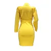 Fashionable Autumn Winter Choice Women's V-Neck Bodycon Dress med veckade detaljer gjorda med polyestertyg för en smickrande passform