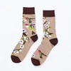 Chaussettes pour hommes Coton Coréen Fleur Et Oiseau Street Skateboard Sports Pour Hommes Femmes Couples Long Tube Drop Livraison Vêtements Sous-vêtements Dhzuk