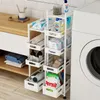 Kitchen Storage AOLIVIYA Refrigerator Sandwich Rack Pull-out Multi-layer Toilet Cabinet With Wheels Seasoning Organizer