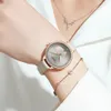 Curren relógios femininos moda couro quartzo relógio de pulso encantador strass feminino zegarki damskie 240323