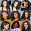 Wig 13x4 Bob Lace Front Human Hair Wigs 13x6 HD Curly Deep Wave Frontal Brazilian Water for Black Women 744 S al