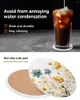 Tapis de Table fleur plante ronde café accessoires de cuisine sous-verres en céramique absorbants