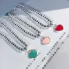Marca original TFF Buda Pearl Peach Heart Pingente Bracelet Tri Color Oil Detopping esmalte o amor com logotipo