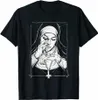 Vintage Devil Unhol Nun Graphic Print T Shirt HARAJUU FI Casual Men krótkie rękawy plus rozmiar koszulki Kobiety N0en#