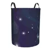 Sacos de lavanderia cesta universo abstrato com estrelas pano dobrável roupas sujas brinquedos balde de armazenamento doméstico