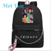 Torby Friends TV Show fani USB Port Back School Book Bag Mochila Travel Laptop Sainsphone dla chłopców dziewcząt