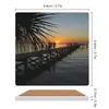 Table Mats Little Harbor Pier At Sunset Ceramic Coasters (Square) Customized Decoration And Accessories Cute Set Cup Holder