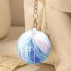 Keychains Decorative Keychain 3d Puzzle Ball Earth Football Basketball Oil Painting Spherical Ornament For Backpack Handbag