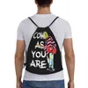 Cantor de rock Kurt Cobain Cordão Mochila Gym Sports Sackpack Come As You Are String Bag para Yoga T6Ly #