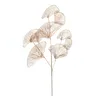 Fiori decorativi 1PC 3 forchette Ventaglio Foglia Plastica Gingko Decorazione di nozze Compleanno Layout della stanza Fiore della foresta Materiale morbido Artificiale