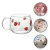 Wine Glasses Strawberry Drinking Glass Espresso Coffee Cups Clear Mug Fruit Dish Mugs Beverage Tea Latte Office Household Milk
