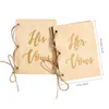 Fournitures de fête 2 pièces livre de vœux son et ses livrets de mariage papier Kraft brun créatif pour Journal cadeau de fiançailles