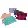plaid Printing Handbag Ladies Cosmetic Makeup Storage Bags Cott Zipper Check Small Portable Handbags Purse for Travel m2gv#