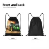 Tractor Draw String Rucksack Frauen Männer Sport Fitnessstudio Sackpack Faltbarer Shop -Tasche Sack Y5W3#