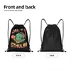 Aangepaste grappige oproep van Cthulhu Drawring -tassen voor winkel Yoga rugzakken Men Women Lovecraft Sports Gym Sackpack V50U#