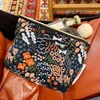 Borsa per il trucco ricamata floreale Borsa piccola in tessuto Vacati Borsa da viaggio per ragazze Borsa da viaggio portatile con cerniera S4qN #