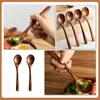 Ложки 2pcs Kitchen Wooden Kids Soup Scoops Rice Round Design