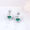 Oorknopjes Lab Grown Emerald Edelsteen Ovaal Geslepen 925 Sterling Zilveren Fijne Sieraden Groothandel