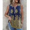 Damesblouses Overhemden Designer Tribal bedrukt mouwloos los damesshirt met veters en decoratie