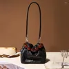Shoulder Bags VOLASSS Chinese Style Bead Bag Women 2024 Cowhide Small Phone Handbag Female Fashion Genuine Leather Crossbody