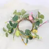 Dekorativa blommor Happy Easter Egg Wreath Eucalyptus Garland Dekorationer för hemmålade ägg prydnadsfestartiklar