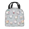 Personnalisé mignon dents bébé sac à lunch pour femmes hommes refroidisseur thermique isolé dentiste boîte à lunch pour enfants école Q1CP #