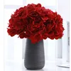 Flores decorativas flor 5 cabeça de seda hortênsia pano decoração para casa casamento arranjo parede buquê garfos