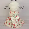 Vestuário para cães Fácil de usar Vestido para animais de estimação Impressão de frutas com fita Bowknot para cães pequenos e médios Gatos Roupas de verão Cachorrinho Melancia