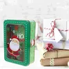 Storage Bottles Square Transparent Windowed Christmas Themed Tinplate Box Gift Baking Cookie Candy Packaging Boxes