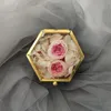 Hexágono caixa de jóias de vidro transparente caixa de anel de casamento geométrico transparente organizador de jóias titular mesa conter