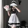 Plus size meid uniform vrouwen uitgehold borst sexy lingerie lierie lolita anime schattig Japans zacht meisje pak rollensplaying clubkleding 240319