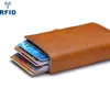 2022 Anti RFID -ID -kaarthouder Men Busin Creditcardhouder Unisex Wallet Male Purs Pu Leather Cardholder Dubbele aluminium doos J6PR#