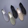 Chaussures décontractées en toile pour hommes, chaussures de loisirs d'été, respirantes, confortables, plates vulcanisées, faible aide, 2024