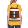 Sac à dos à cordon de football américain avec poche zippée Gym Sports Sackpack Sac à cordes de rugby imprimé réversible pour l'exercice G8Px #