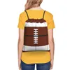 American Football DrawString ryggsäck med dragkedja Pocket Gym Sports Sackpack Reversible Print Rugby String Bag för träning G8PX#