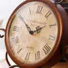 Table Clocks Antique Iron Desk Europe Household Crafts Retro Nostalgic Silent Clock Ornaments Home Decorations Old Furniture