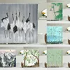 Shower Curtains Waterproof Ink Painting Waterfall Landscape Printed Bathroom Home Decor Bath Curtain Chinese Style Birds Screen