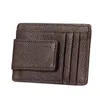 Herren Leder Mey Clip Frt Pocket Wallet Magnetisches Kreditkartenetui b0da#